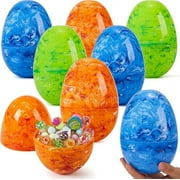 JOYIN 12 Pcs Jumbo Gold Easter Eggs, 6 Inches Metallic Giant Plastic Eggs Fillable for Easter Themed Hunt Basket Stuffers Fillers Filling Treats Party Favor Classroom Prize Supplies
